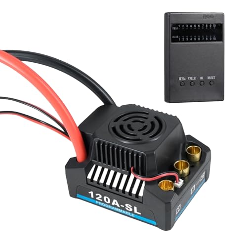 Lerpwige Hochleistungen Fernbedienungssteuerauto Bürstenloser Motor 120A/150A 120A/150A Combo Für 1/10 Modellauto Programmierkarte von Lerpwige
