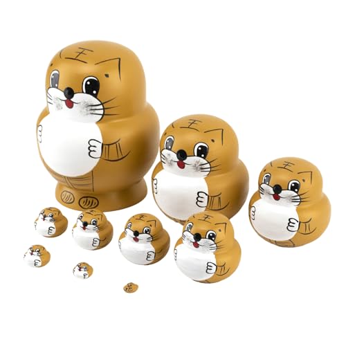 Lerpwige Klassische Matryoshka Stapelpuppen Set Von 10 Handgefertigten Russischen Nistpuppen Kinder Handkoordination Dekoratives Spielzeug von Lerpwige