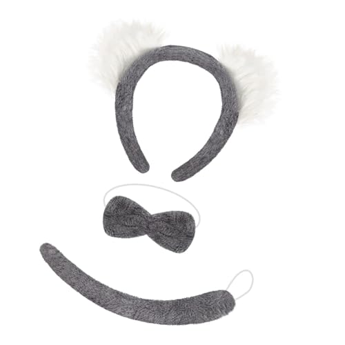 Lerpwige Koala-Ohren, Stirnband, Schwanz, Fliege, Koala-Kostüm, Zubehör, Halloween, Tier, Cosplay, Kostüme für Kinder und Erwachsene, Geschenke, Halloween, Cosplay, für Herren und Damen, 3 Stück Lerpwige Koala-Ohren, Stirnband, Schwanz, Fliege, Koala-Kostüm, Zubehör, Halloween, Tier, Cosplay, Kostüme für Kinder und Erwachsene, Geschenke, Halloween, Cosplay, für Herren und Damen, 3 Stück von Lerpwige