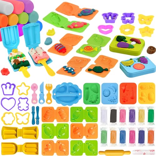 Lerpwige Kreatives Formton Für Kinder Kleinkinder Spielzeug Farbenfrohe Modellierung Ton Und Werkzeug Playset Simulation Burger Ice Cream von Lerpwige