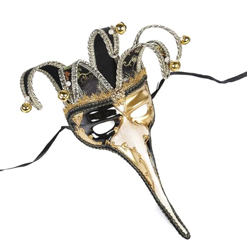Lerpwige Maskerade Halbgesicht Halloween Long Nase Eyemask Masquerade Kostümgreifung Für Frauen Männer Halloween Cosplay Partys von Lerpwige