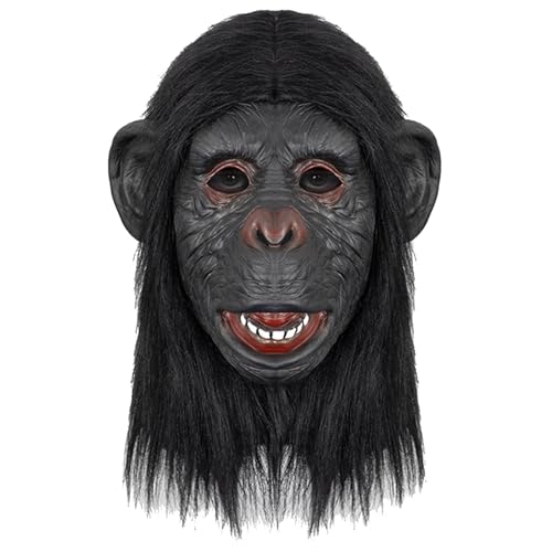 Lerpwige Orang Utan Head Deckungen Halloween Orang Utan Maske Orang Utan Vollkopfmaske Halloween Maske Für Frauen Mann Halloween Dress Up von Lerpwige