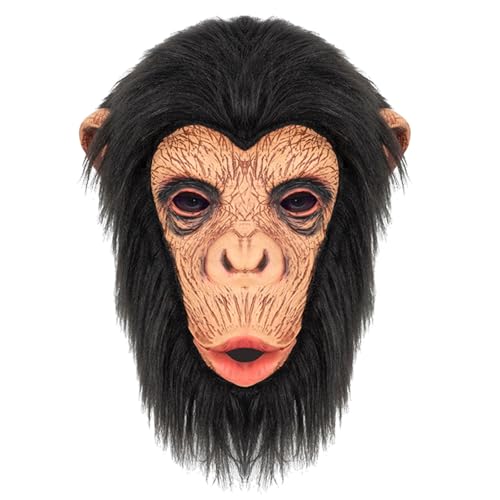 Lerpwige Orang Utan Head Deckungen Halloween Orang Utan Maske Orang Utan Vollkopfmaske Halloween Maske Für Frauen Mann Halloween Dress Up von Lerpwige