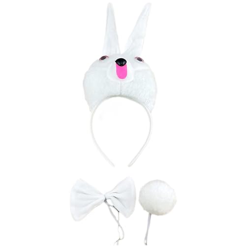 Lerpwige Osterhasen-Kostüme für Kinder, Cosplay, Hasen, Ohren, Stirnband, Schwanz, Fliege, Handschuhe, Tier-Kostüme, Zubehör-Set Lerpwige Osterhasen-Kostüme für Kinder, Cosplay, Hasen, Ohren, Stirnband, Schwanz, Fliege, Handschuhe, Tier-Kostüme, Zubehör-Set von Lerpwige