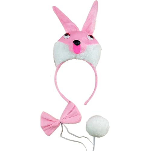 Lerpwige Osterhasen-Kostüme für Kinder, Cosplay, Hasen, Ohren, Stirnband, Schwanz, Fliege, Handschuhe, Tier-Kostüme, Zubehör-Set von Lerpwige