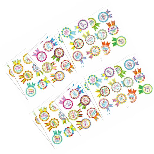 Lerpwige Pack Von 16 Happy Birthday Aufkleber Für Kinderpartykarten Geschenketiketten 4 Designs Buntes Geburtstagsfeieraufkleber von Lerpwige