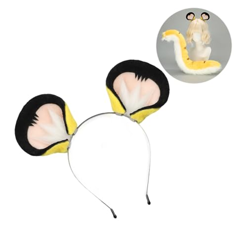 Lerpwige Pelziger Anime-Stil-Kopfschmuck mit Katzenohren, Verkleidungszubehör für Bühnenspiele, Themenpartys, weiches Design, Kinder und Erwachsene, Cosplay, Plüsch-Tigerohren, Kostüm-Zubehör von Lerpwige