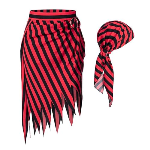 Lerpwige Piraten-Bandana, Kopftuch, Piratenrock, Kostümzubehör-Set für Damen und Herren, Halloween, Cosplay, Kostüme, Halloween, Cosplay, Kostüme, 2 Stück Lerpwige Piraten-Bandana, Kopftuch, Piratenrock, Kostümzubehör-Set für Damen und Herren, Halloween, Cosplay, Kostüme, Halloween, Cosplay, Kostüme, 2 Stück von Lerpwige