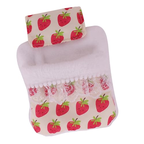 Lerpwige Puppenschlafsack Kissen Set Mode Flower Muster Puppenzubehör Für 17 cm Figur Dollhouses Szene Display Decors Bett Mit Kissen von Lerpwige