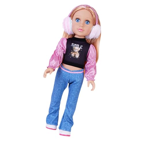 Lerpwige Realistische Puppen Spielzeuggirl 18 Zoll Baby Mädchen Puppen Mit Kleidung Set Geburtstagsgeschenke PVC Blonde Babypuppenzubehör von Lerpwige