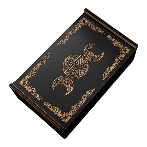 Lerpwige Rechteck Holzkarten Box Playings Tarotkarten Container Schmuck Aufbewahrung Hülle Packkarten Spiel Kartenspeicher Hülle von Lerpwige