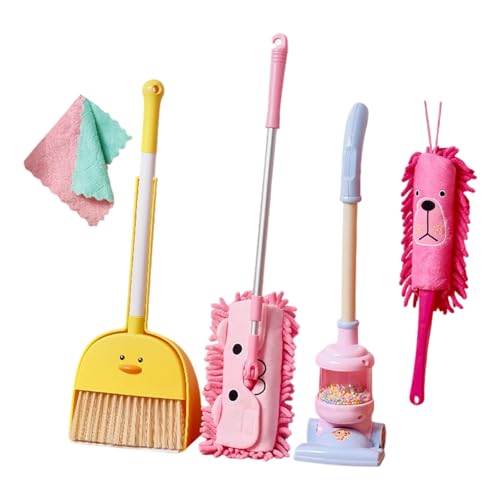 Lerpwige Rollenspiele Housekeeping Set Kids Reinigungswerkzeuge Besen Mop Mop Dustpan Vor Bildungsspielzeug Für Kinder 3+ Entwickeln Koordinationsfähigkeiten Treend Cleaning Tools von Lerpwige