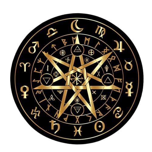 Lerpwige Runes Muster Astrologie Pendel Mat Tarots Gummi Tischdecke Schreibtisch Dekoration Tarots Kartenpolster Pendel Zeremonie Matte von Lerpwige