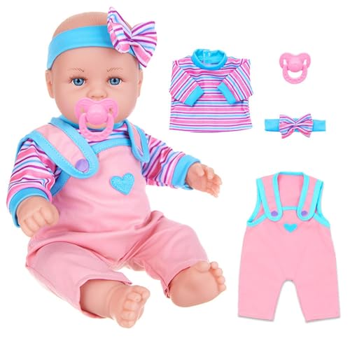Lerpwige Sammlerstück 14inch Vinyls Neugeborene Mädchen Babypuppen Realistische Kindergarten Dekore Vinyls Neugeborene Mädchen Babypuppen von Lerpwige