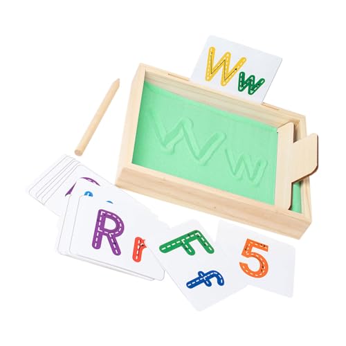 Lerpwige Sandschreiber Tablett Mit Stift Und Kartenholzpraxis Für Briefe Und Nummer Kinder Bildungsspielzeug Für Kinder von Lerpwige