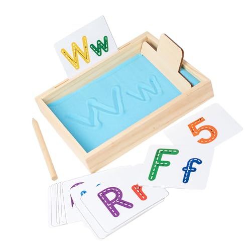 Lerpwige Sandschreiber Tablett Mit Stift Und Kartenholzpraxis Für Briefe Und Nummer Kinder Bildungsspielzeug Für Kinder von Lerpwige