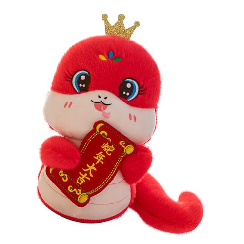 Lerpwige Schlangenjahr Maskottchen Plüschspielzeug Zodiacs Schlangengefüllte Tiere Plüsch Spielzeug Weiche Plushie Puppen Neujahr Ornament Geschenk Frauen Männer Männer von Lerpwige