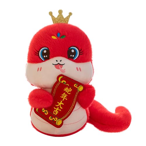 Lerpwige Schlangenjahr Maskottchen Plüschspielzeug Zodiacs Schlangengefüllte Tiere Plüsch Spielzeug Weiche Plushie Puppen Neujahr Ornament Geschenk Frauen Männer Männer von Lerpwige