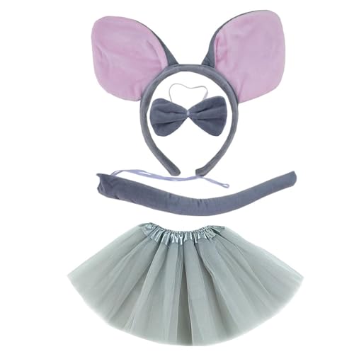 Lerpwige Schweinekostümzubehör Set Fuzzy Ohrhörer Stiftbänder Bowtie Rock Tutus Handschuh Heckzubehör Ferkel Kostüm von Lerpwige