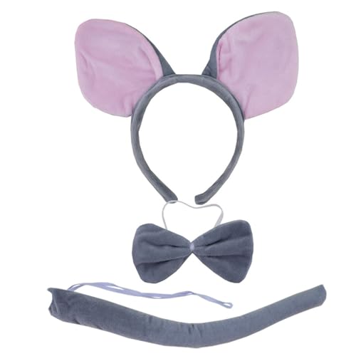 Lerpwige Schweinekostümzubehör Set Fuzzy Ohrhörer Stiftbänder Bowtie Rock Tutus Handschuh Heckzubehör Ferkel Kostüm von Lerpwige