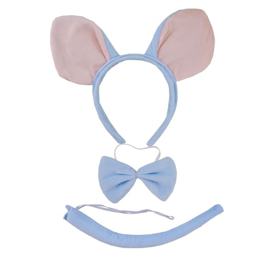 Lerpwige Schweinekostümzubehör Set Fuzzy Ohrhörer Stiftbänder Bowtie Rock Tutus Handschuh Heckzubehör Ferkel Kostüm von Lerpwige
