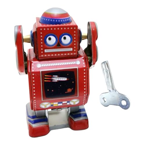 Lerpwige Spring Roboter Clockworks Spielzeug Schreibtisch Dekorative Windup Modell Figur Zinnplatten Spielzeug Kinder Schlafzimmer Möbelstatue Dekore von Lerpwige