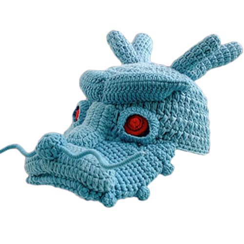 Lerpwige Strick Dragon Hat Foto Requisiten Cool Chinese Loong Neuheit Kostüm Strickhüte Coole Foto Requisiten von Lerpwige