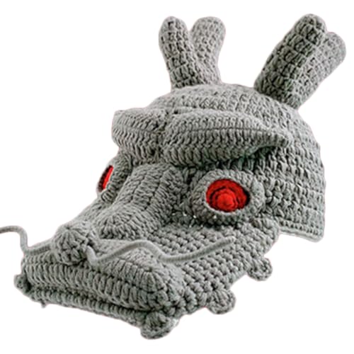 Lerpwige Strick Dragon Hat Foto Requisiten Cool Chinese Loong Neuheit Kostüm Strickhüte Coole Foto Requisiten von Lerpwige