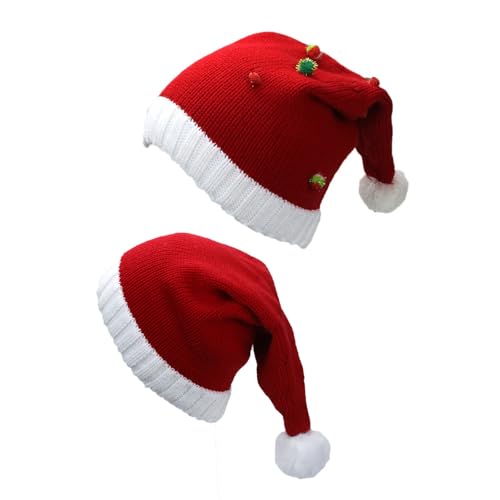 Lerpwige Weihnachtshut Unisex Santa Hat Mit Pompoms Und Weißer Trim Für Cosplay Aktivitäten Und Urlaubsmode von Lerpwige