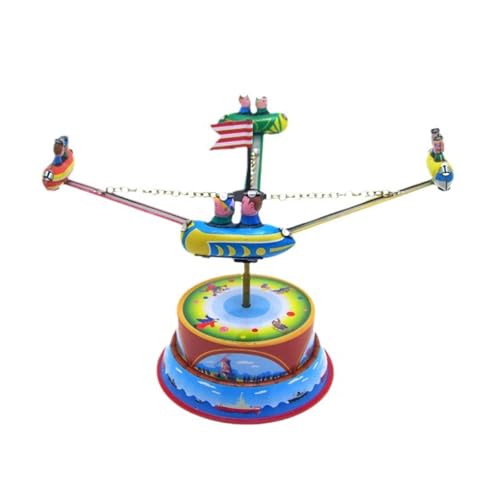 Lerpwige Zinnplatten Eisen Federspielzeug Nostalgic Windup Rotierende Raumschiff Figur Statue Spielzeug Für Sammler Und Enthusiasten von Lerpwige