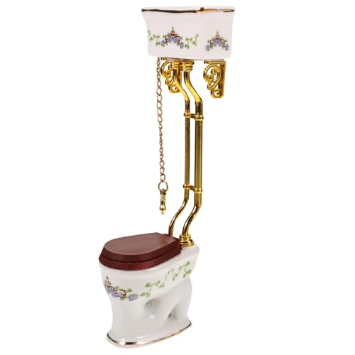 Realistische Keramik-Toilette, Maßstab 1:12, Puppenhäuser, Möbel für kleine Hausdekorationen und Modell-Displays Realistische Keramik-Toilette, Maßstab 1:12, Puppenhäuser, Möbel für kleine Hausdekorationen und Modell-Displays von Lerpwige