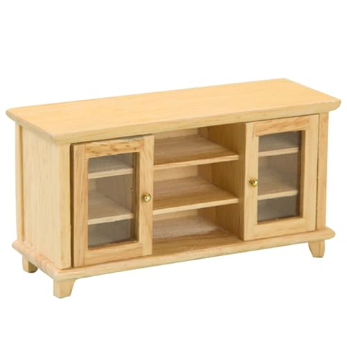 Robustes Holz Modell Fernsehschrank Für Dollhouses 1/12 Skala Wohnzimmerzubehör Tragbare Geschenke Für Kinder Täglich Gebrauch von Lerpwige