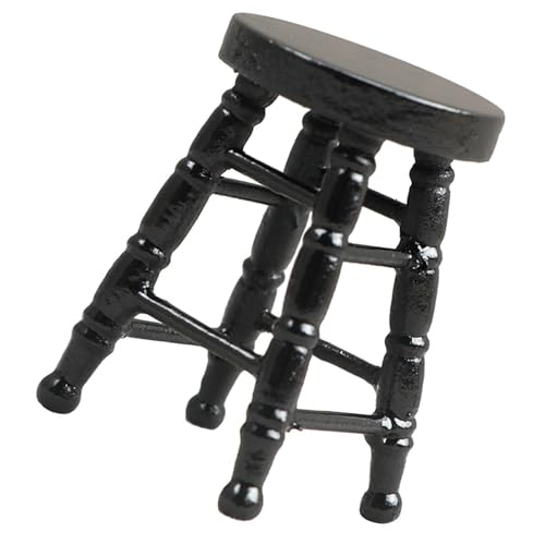 Stuhlmodell Für Dolls House Small Wood Chair Model Display Runder Top Stuhl 1:12 Model Spielzeuggirls Dollhouses Tun Spiele Spielen von Lerpwige