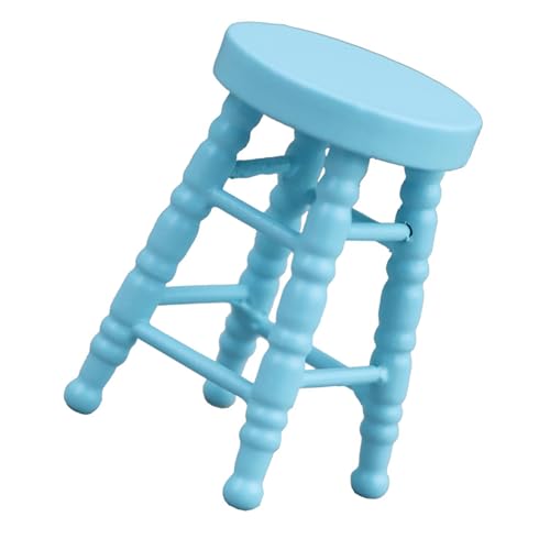 Stuhlmodell Für Dolls House Small Wood Chair Model Display Runder Top Stuhl 1:12 Model Spielzeuggirls Dollhouses Tun Spiele Spielen von Lerpwige