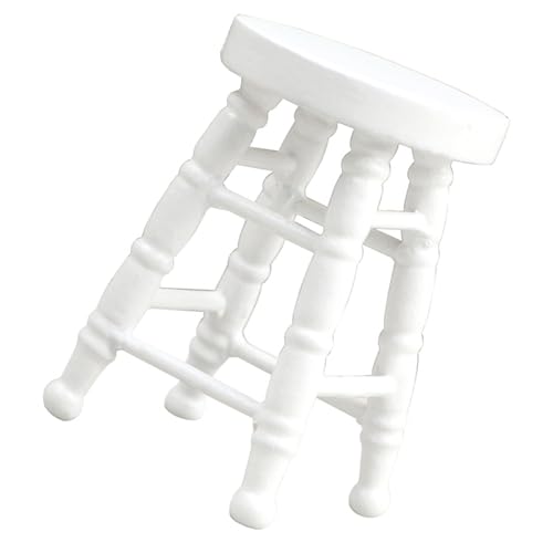 Stuhlmodell Für Dolls House Small Wood Chair Model Display Runder Top Stuhl 1:12 Model Spielzeuggirls Dollhouses Tun Spiele Spielen von Lerpwige