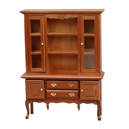 Lerpwige Vintage Miniatur Displaykabinett Für Dollhouses Collector 1/12 Realistische Bücherregalmöbel Mit Simulationsdetails von Lerpwige