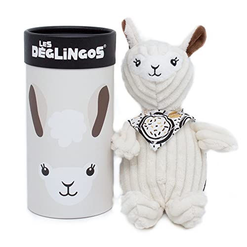 Les Déglingos, Muchachos Le Lama, Plüschtier Lama, klein Simply mit Geschenkbox, ultraweich, ab der Geburt, 22 cm, Beige, Mädchen und Jungen, recycelte Füllung 32127B von Les Déglingos®