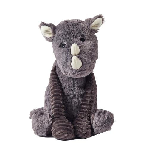 Les Déglingos Ptipotos by Plüschtier Grobisou Das graue Nashorn, originell, ideales Kuscheltier ab der Geburt, Geschenk zur Geburt, weiches Plüschtier, Grau, 26 cm von LES DÉGLINGOS