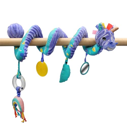 LES DÉGLINGOS - Kiprokos Das Zebra Aktivitätsspirale - Spielzeug für Babys mit Ton und Berührung - 1 Stück - Violett - 40 cm ausgefahren von LES DÉGLINGOS