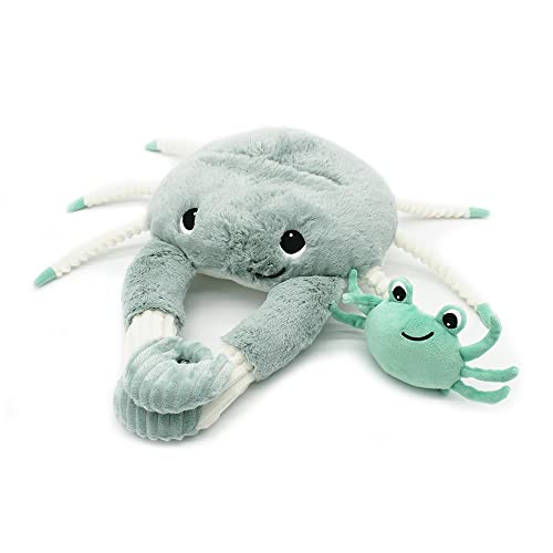 Les Déglingos - Cassecou Le Crabe Maman et Son Bébé – Mint – Les PTIPOTOS – Kuscheltier für Baby – Plüschtier Baby – Geschenk zur Geburt von LES DÉGLINGOS