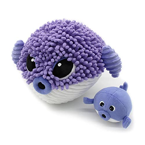 Les Déglingos - Gobetou Le Fish Globe Mama und Ihr Baby – Violett – PIPOTOS – Kuscheltier für Babys – Geschenk zur Geburt – 30 cm von Les Déglingos®