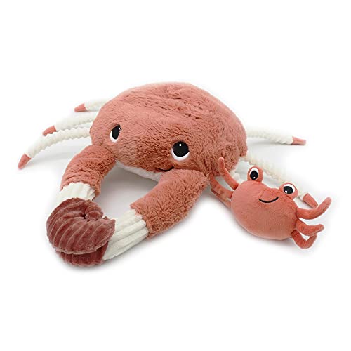 Les Déglingos PTIPOTOS by Cassecol Krabbe für Mama/Baby, Terracotta – 46 cm – weiches Plüschtier für Babys – Geschenkidee zur Geburt – 46 cm von Les Déglingos®