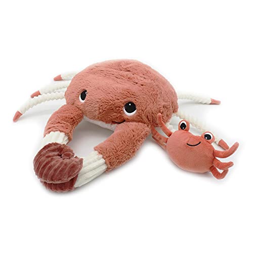 Les Déglingos PTIPOTOS by Cassecol Krabbe für Mama/Baby, Terracotta – 46 cm – weiches Plüschtier für Babys – Geschenkidee zur Geburt – 46 cm von LES DÉGLINGOS