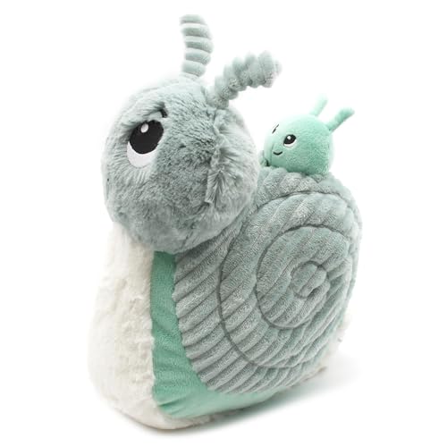 Les Déglingos - PTITPOTOS Speedou die Schnecke Maman Bébé – Plüschtier sehr weich Geburt – Mintgrün – 22 cm von LES DÉGLINGOS