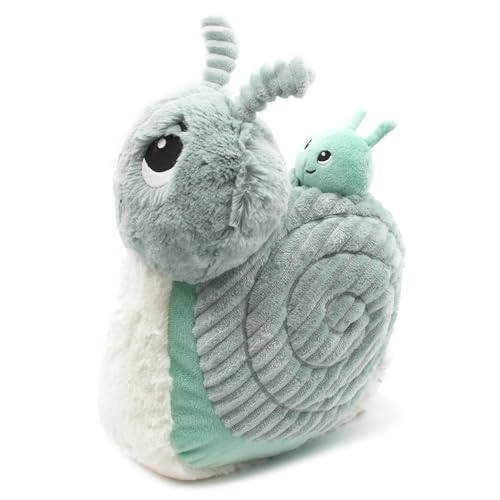 Les Déglingos - PTITPOTOS Speedou die Schnecke Maman Bébé – Plüschtier sehr weich Geburt – Mintgrün – 22 cm von Les Déglingos®