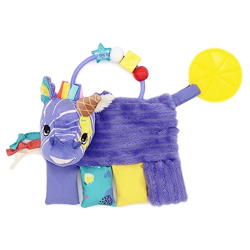 Les Deglingos – Hochet d'ActiVITES KIPROKOS LE ZEBRE – Violett – Spielzeug für Babys mit Beißring – Geschenkidee – ab Geburt – 17 cm von Les Déglingos®
