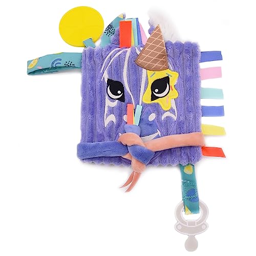 Les Déglingos - Kiprokos das Zebra - Ideal zum Erwecken der Sinne und zum Spielen des Babys - Weiches Kordsamt in Lila und bunt, weicher Stoff - Geeignet ab der Geburt von LES DÉGLINGOS
