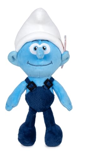 Les Schtroumpfs, PUF313 Plüschtier, 20 cm, superweich, Modell Schlümpf Baumeister, für Kinder ab der Geburt, PUF313 von Les Schtroumpfs