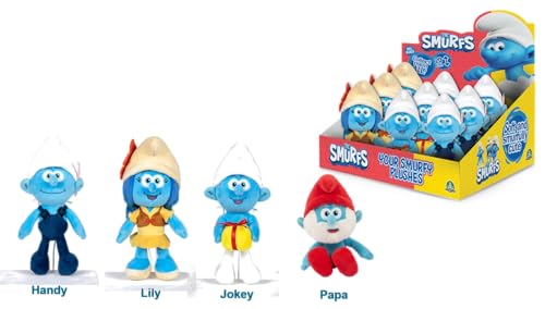 Dein neues Plüschtier mit Musik. Modell Schlumpete mit weichen Füßen, super weich, drückt auf den Bauch, um die ikonische Musik der Schlümpfe zu hören. Größe 30 cm von The Smurfs