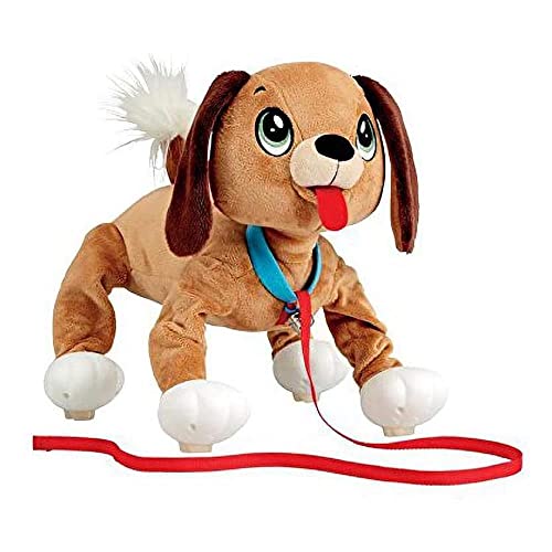 Peppy Puppies - brauner Plüschhund, der an der Leine läuft von Giochi Preziosi